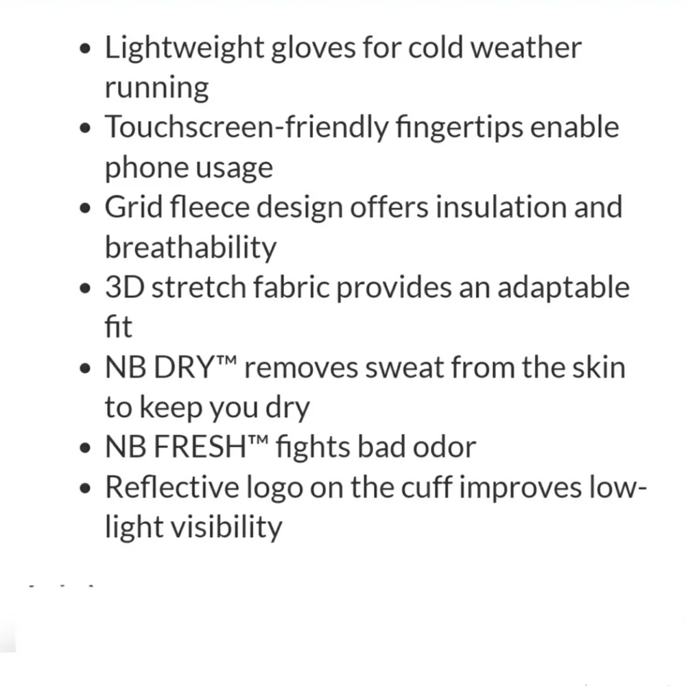 New Balance Grid Fleece Gloves L/XL